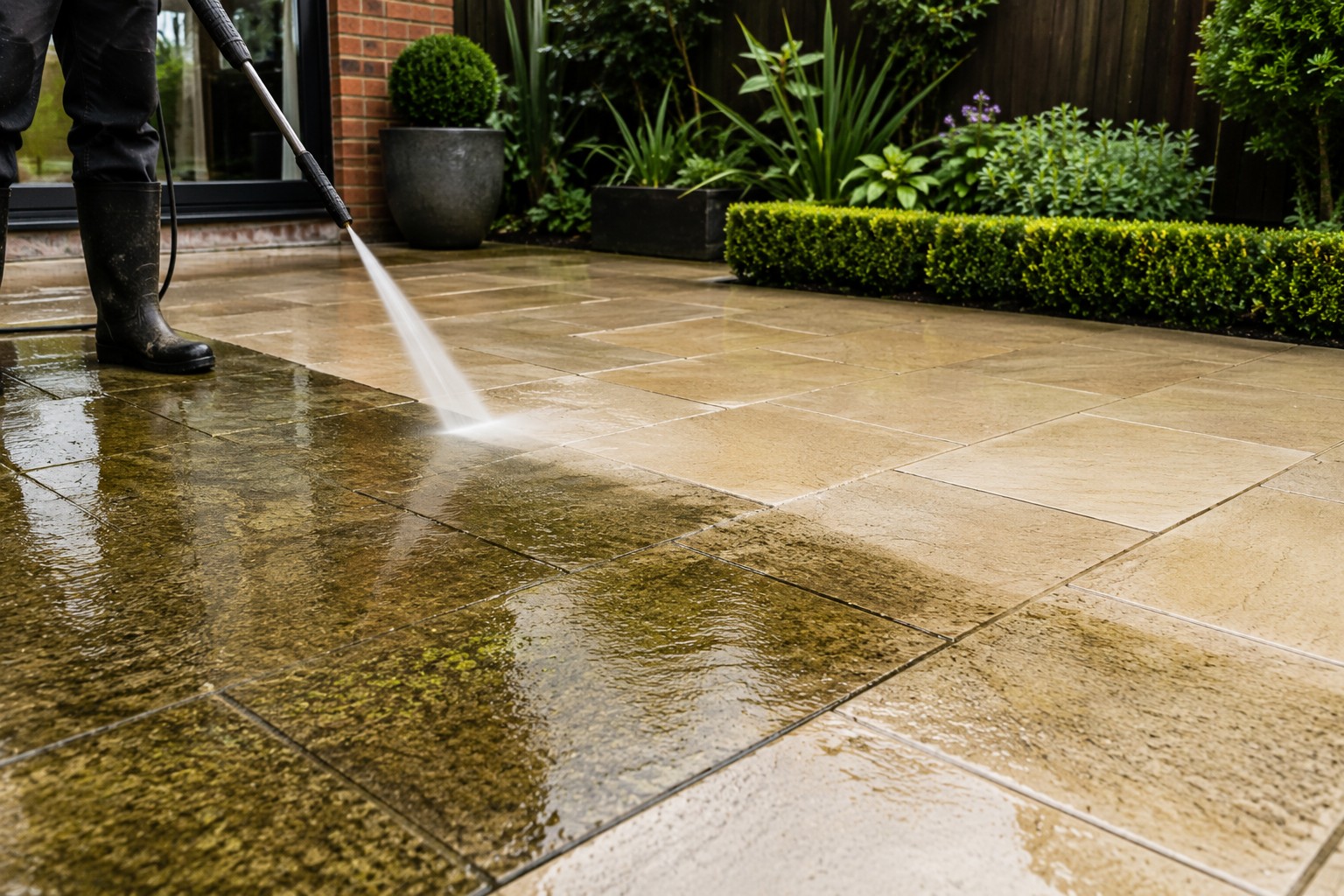 Patio Cleaning in Yorkshire by M & T Premium Lawn and Landscape