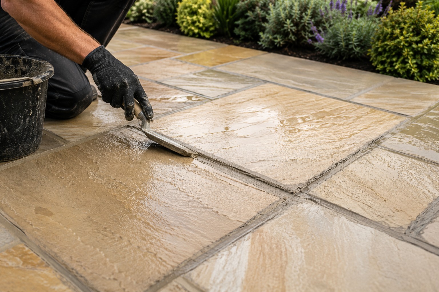 Patio Pointing in Yorkshire by M & T Premium Lawn and Landscape