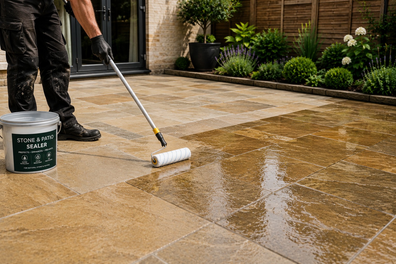 Patio Sealing in Yorkshire by M & T Premium Lawn and Landscape